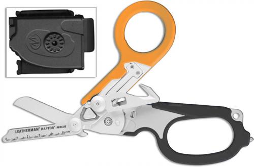 Leatherman Raptor Rescue Tool 832154 6 Function Medical Shears Multi Tool Black and Orange GFN Grips