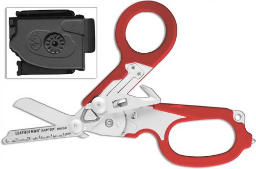 Leatherman Raptor Rescue Tool 832774 - 6 Function Medical Shears - Multi Tool - Red GFN Grips