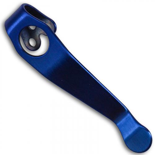LynchNW Spyderco Titanium Deep Carry Pocket Clip - Standard Short - Blue Anodized