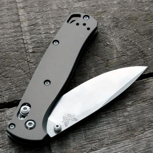 AWT Custom Aluminum Scales for Benchmade Bugout Knife - Gray - USA Made