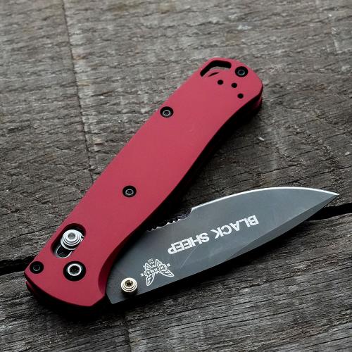 AWT Custom Aluminum Scales for Benchmade Bugout Knife - Weathered Red - USA Made