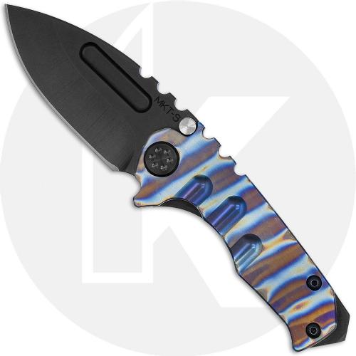 Medford Micro Praetorian T - PVD S35VN Drop Point - Flamed Bronze Stripes / PVD Ti - Frame Lock Folder - USA Made