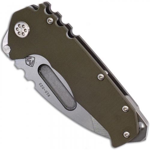 Medford Praetorian G Knife - Tumbled Drop Point - OD Green G10 and Tumbled Titanium - Frame Lock Folder - USA Made