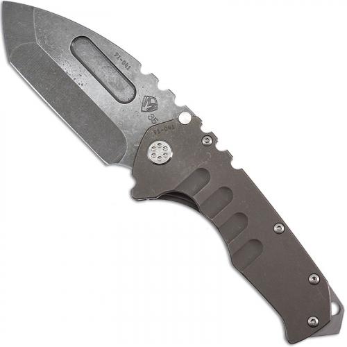 Medford Praetorian T Knife - Tumbled Tanto - Bronze Anodized Titanium - Frame Lock Folder - USA Made