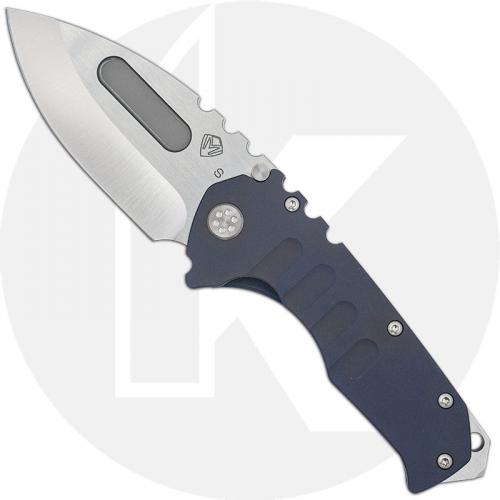 Medford Praetorian T - Satin S35VN Drop Point - Bead Blast Dark Blue Ti - Frame Lock Folder - USA Made