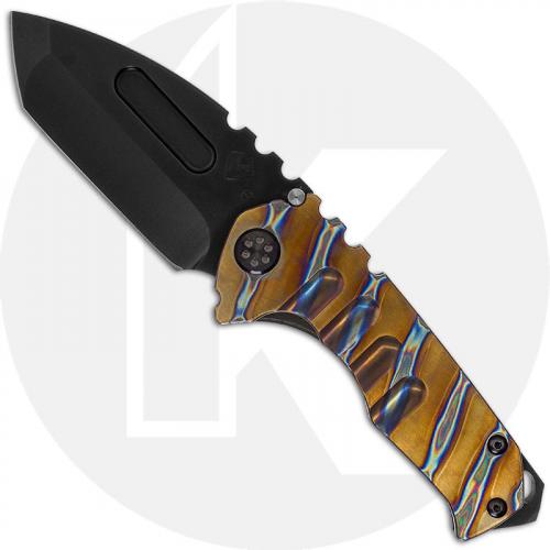 Medford Praetorian Genesis T - PVD S35VN Tanto - Bronze Tiger Stripes Titanium Handle - Frame Lock Folder - USA Made