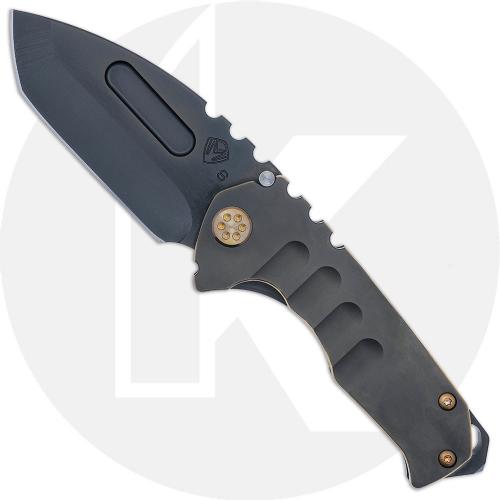 Medford Praetorian Genesis T - PVD S35VN Tanto - PVD with Bronze Pin Stripe - Frame Lock Folder - USA Made