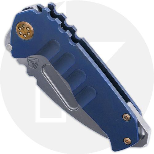 Medford Praetorian Genesis T - Tumbled S35VN Tanto - Blue Ti - Frame Lock Folder - USA Made