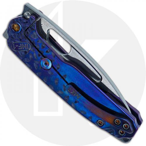 Medford Infraction - Tumbled S35VN Drop Point - Violet Falling Leaf Ti - Frame Lock Folder - USA Made