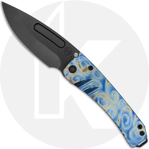 Medford Midi Marauder Knife - DLC S45VN Drop Point - Starry Night / DLC Ti - Frame Lock Folder - USA Made