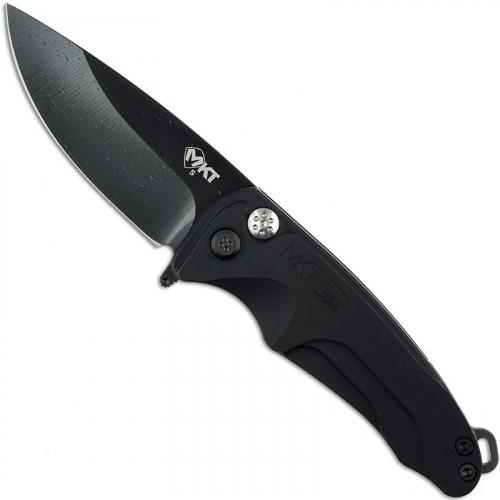Medford Smooth Criminal Knife - Black PVD Drop Point - Flipper Knife - Black Aluminum - Black PVD Hardware - Plunge Lock Folder - USA Made