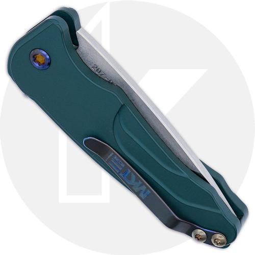 Medford Smooth Criminal - Tumbled S45VN Drop Point - Blue Aluminum - Button Lock Folder - USA Made