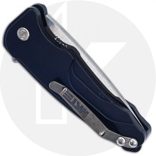 Medford Smooth Criminal - Tumbled S35VN Drop Point - Blue Aluminum - Button Lock Folder - USA Made