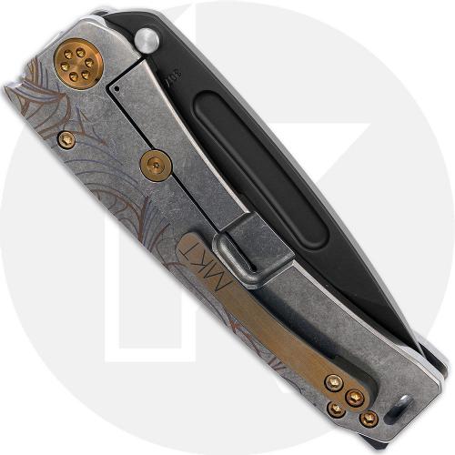 Medford Marauder-H Knife - 3V PVD Drop Point - Tumbled Bronze Art Nouveau Ti - Frame Lock Folder - USA Made