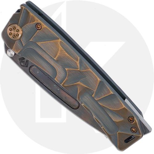 Medford Marauder-H Knife - 3V Vulcan Tanto - Cement / Bronze Stained Glass Ti - Frame Lock Folder - USA Made