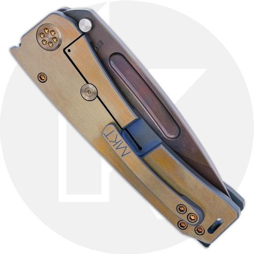 Medford Marauder-H Knife - S45VN Vulcan Drop Point - Blue with Bronze Flats - Frame Lock Folder - USA Made