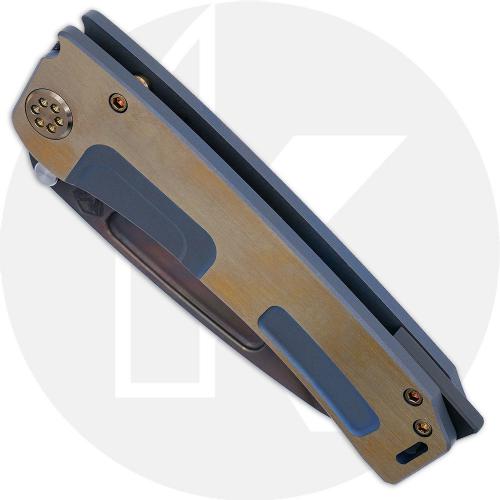 Medford Marauder-H Knife - S45VN Vulcan Drop Point - Blue with Bronze Flats - Frame Lock Folder - USA Made