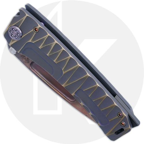 Medford Marauder-H Knife - S45VN Vulcan Tanto - Violet / Bronze Lightning Ti - Frame Lock Folder - USA Made