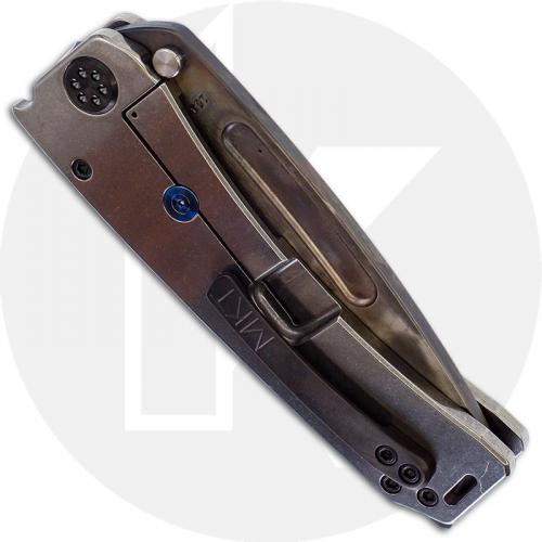 Medford Marauder-H Knife - Vulcan CPM 3V Tanto - Tumbled Titanium with Military Theme - Frame Lock Folder - USA Made