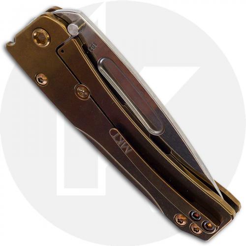 Medford Slim Midi - Tumbled S35VN Drop Point - Bronze Anodized Titanium Handle - Frame Lock Folder - USA Made