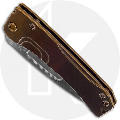 Medford Slim Midi - Tumbled S35VN Drop Point - Bronze Anodized Titanium Handle - Frame Lock Folder - USA Made