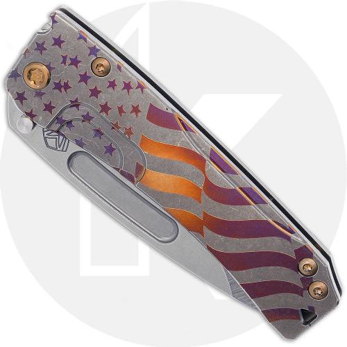 Medford Slim Midi - Tumbled S45VN Drop Point - Tumbled Bronze American Flag Ti - Frame Lock Folder - USA Made
