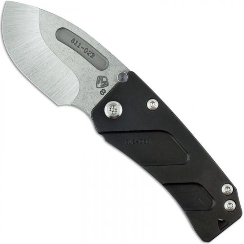Medford Hunden Knife - Tumble Finish Drop Point - Black PVD Titanium - Frame Lock Folder - USA Made
