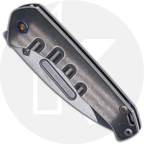 Medford Praetorian Slim - Tumbled S35VN Drop Point - Tumbled Ti - Frame Lock Folder - USA Made
