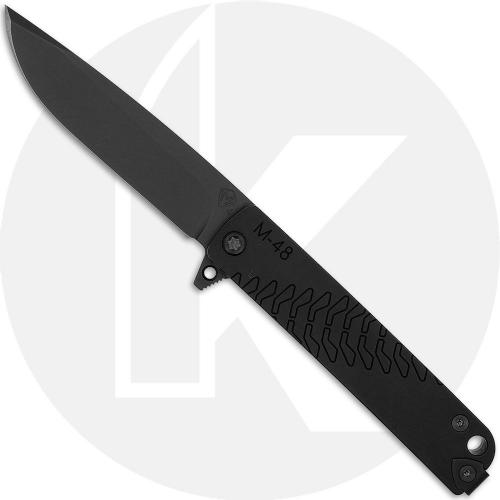 Medford M-48 Knife - PVD S45VN Drop Point - Black Aluminum / PVD Ti  - Frame Lock Flipper Folder - USA Made