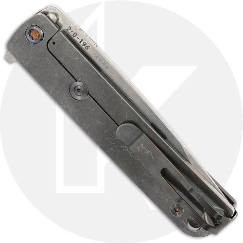 Medford M-48 Knife - Tumbled S45VN Drop Point - Red Aluminum / Tumbled Ti - Flamed Hardware - Frame Lock Flipper Folder - USA Ma