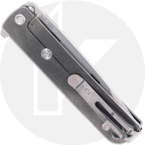 Medford M-48 Knife - Tumbled S45VN Drop Point - OD Green Aluminum / Tumbled Ti - Frame Lock Flipper Folder - USA Made