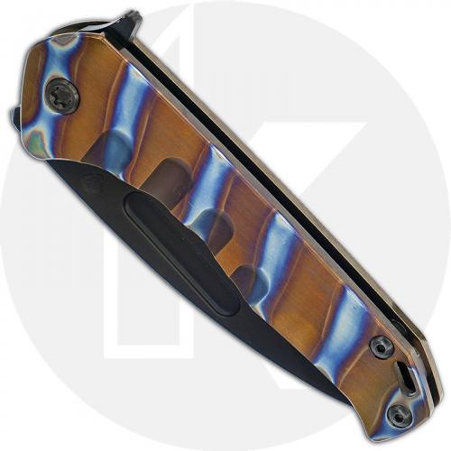 Medford Praetorian Slim Flipper - PVD S35VN Drop Point - Flamed Bronze Stripes - Frame Lock Folder - USA Made