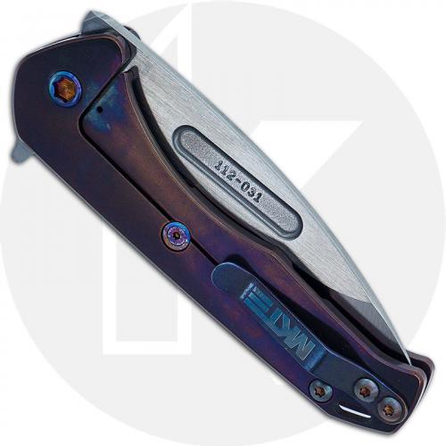 Medford Praetorian Slim Flipper - Satin S35VN Drop Point - Violet Ti - Frame Lock Folder - USA Made