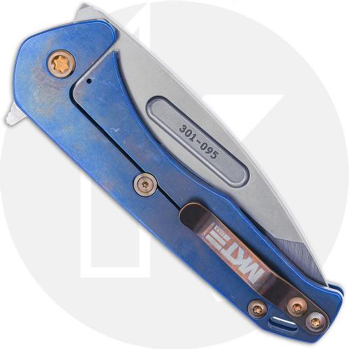 Medford Praetorian Slim Flipper - Tumbled S45VN Tanto - Blue Ti - Frame Lock Folder - USA Made