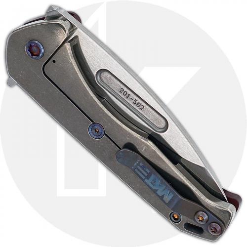 Medford Swift FL Flipper - Tumbled S35VN Drop Point - Red Aluminum / Tumbled Ti - Frame Lock Folder - USA Made