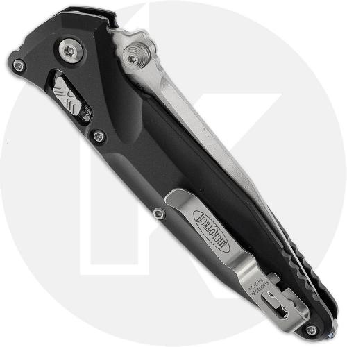 Microtech Socom Delta Knife - Stonewashed Clip Point - Black Aluminum