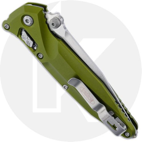 Microtech Socom Delta Knife - Stonewashed Spear Point - OD Green Aluminum