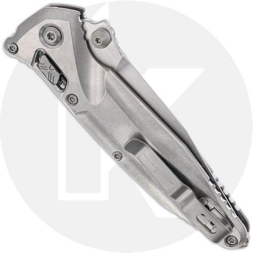 Microtech Socom Delta Knife - Stonewashed Spear Point - Stonewash Titanium with Bronze Accents