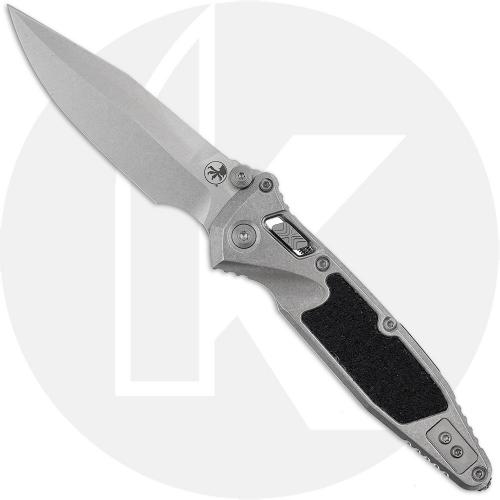 Microtech Socom 160RL-10SMS2 Knife - Signature Series - Stonewash Spear Point - Stonewash Titanium with Textured Inlay - USA Made