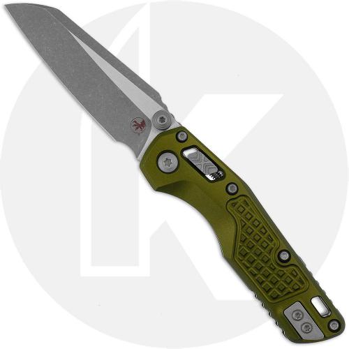 Microtech MSI Mini RAM-LOK Knife - Apocalyptic Bohler M390MK Sheepsfoot - OD Green Frag Pattern Aluminum