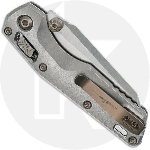 Microtech MSI Mini RAM-LOK Knife - Signature Series - Stonewash Sheepsfoot Bohler M390MK - Stonewash Slab Side Titanium