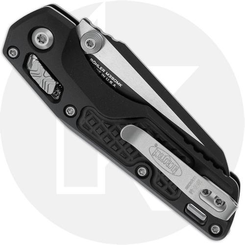 Microtech MSI Mini RAM-LOK Knife - Black Bohler M390MK Sheepsfoot - Black Frag Pattern Aluminum
