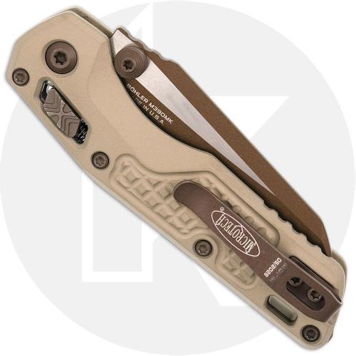 Microtech MSI Mini RAM-LOK Knife - Gold Bohler M390MK Sheepsfoot - Champagne Gold Frag Pattern Aluminum