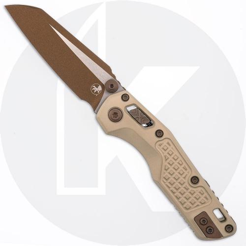 Microtech MSI Mini RAM-LOK Knife - Gold Bohler M390MK Sheepsfoot - Champagne Gold Frag Pattern Aluminum