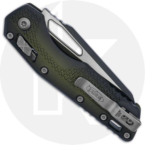 Microtech MSI RAM-LOK Knife - 2-Tone Cerakoted Sheepsfoot Bohler M390MK - Fluted Faded Bazooka Green Polymer