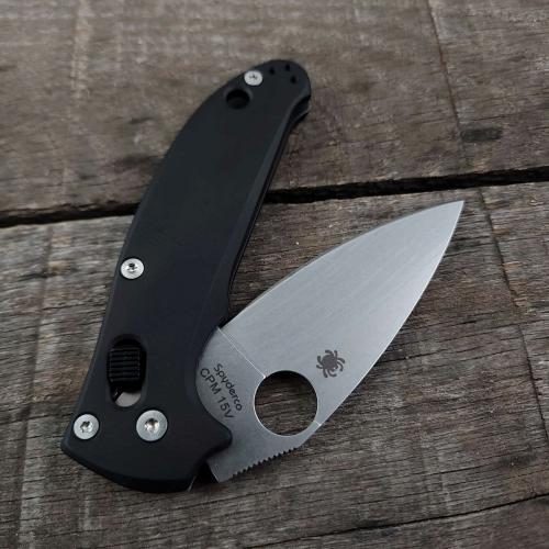 AWT Custom Aluminum Scales for Spyderco Manix 2 Knife - Agent Series - Linerless - Black Anodized - USA Made