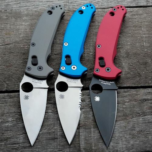 AWT Custom Aluminum Scales for Spyderco Manix 2 Knife - Agent Series - Linerless - Weathered Red Anodized - USA Made