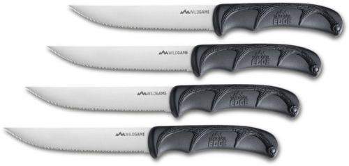 Outdoor Edge WildGame Steak Knives - STK-4C - Micro Serrated - Black Polypropylene - Set of 4