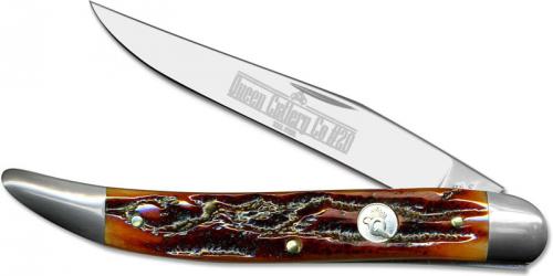 Queen Knives: Queen Large Toothpick Knife, Honey Amber, QN-20ACSB