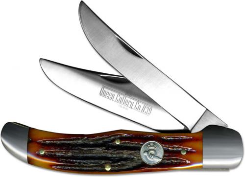 Queen Knives: Queen Folding Hunter Knife, Honey Amber, QN-39ACSB